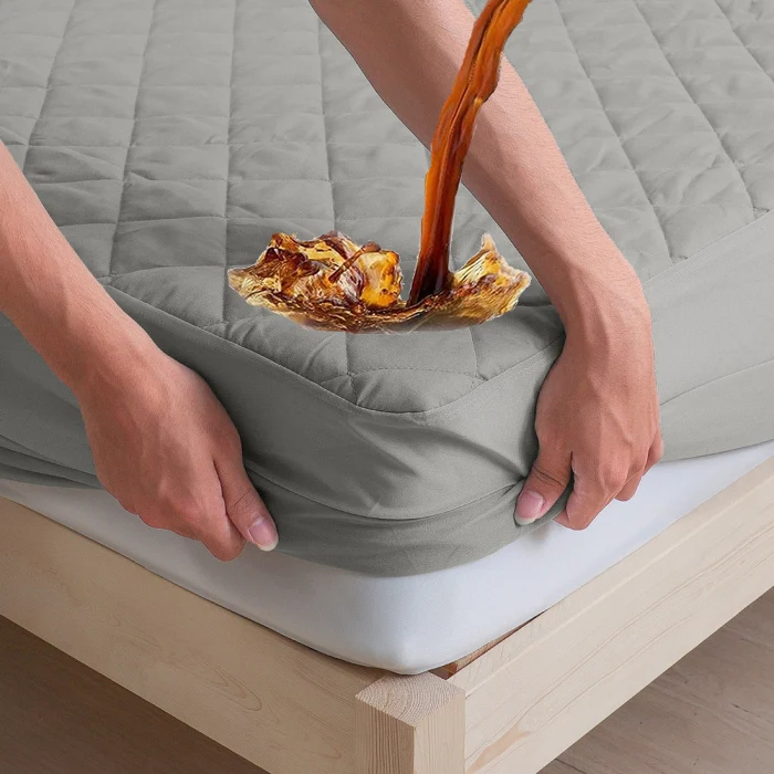 

Solid Color Quilted Mattress Protector Cover 100% Waterproof Bed Cover Fitted Sheet Deep Pocket Thicken Soft Mattress Topper Pad