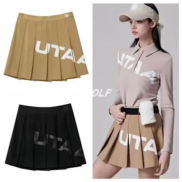 

UTAA golf suit 22 autumn and winter women's printed pleated skirt short skirt GOLF