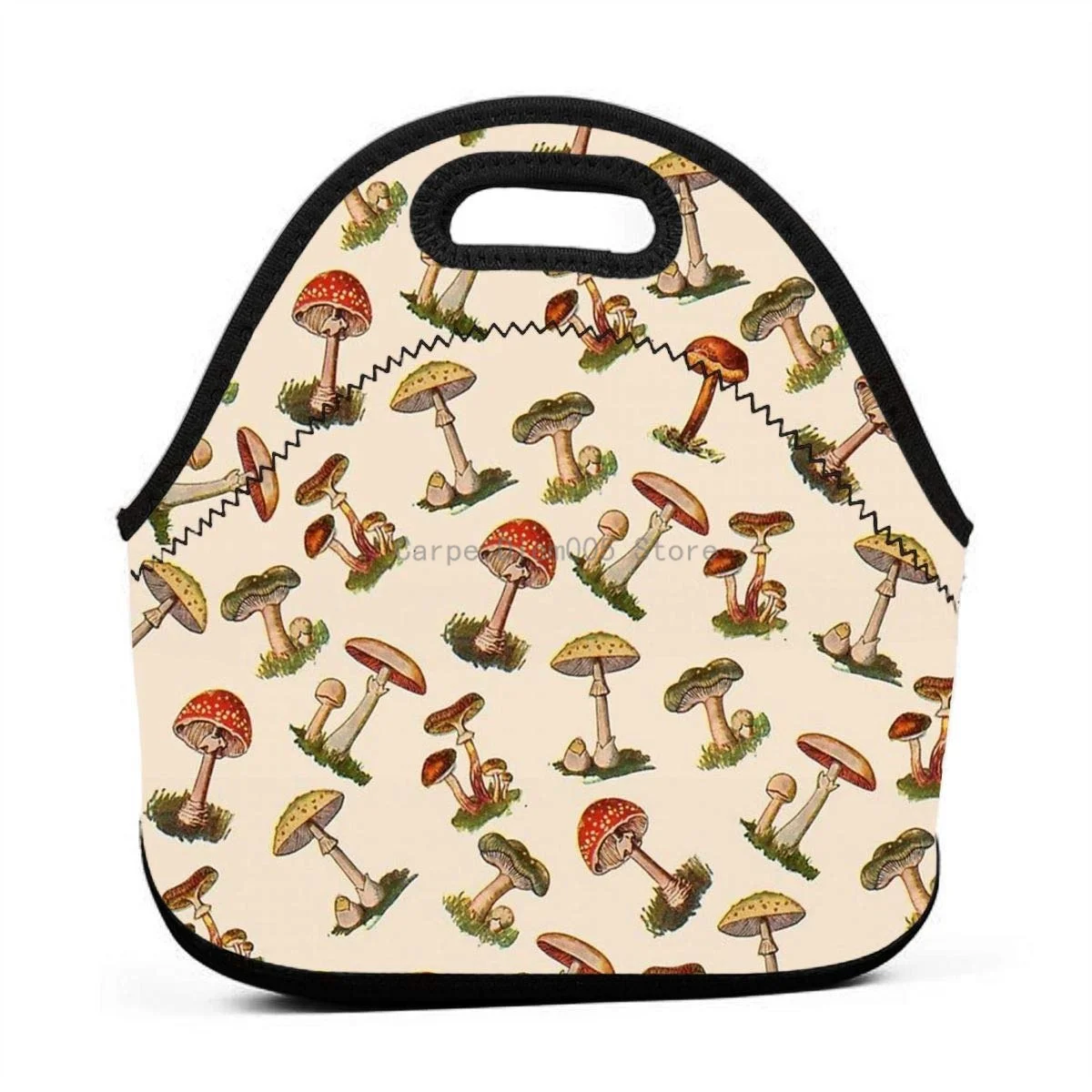 

Mushrooms Neoprene Lunch Bags Insulated Tote Bag Box for Men Women Office Work Picnic Travel
