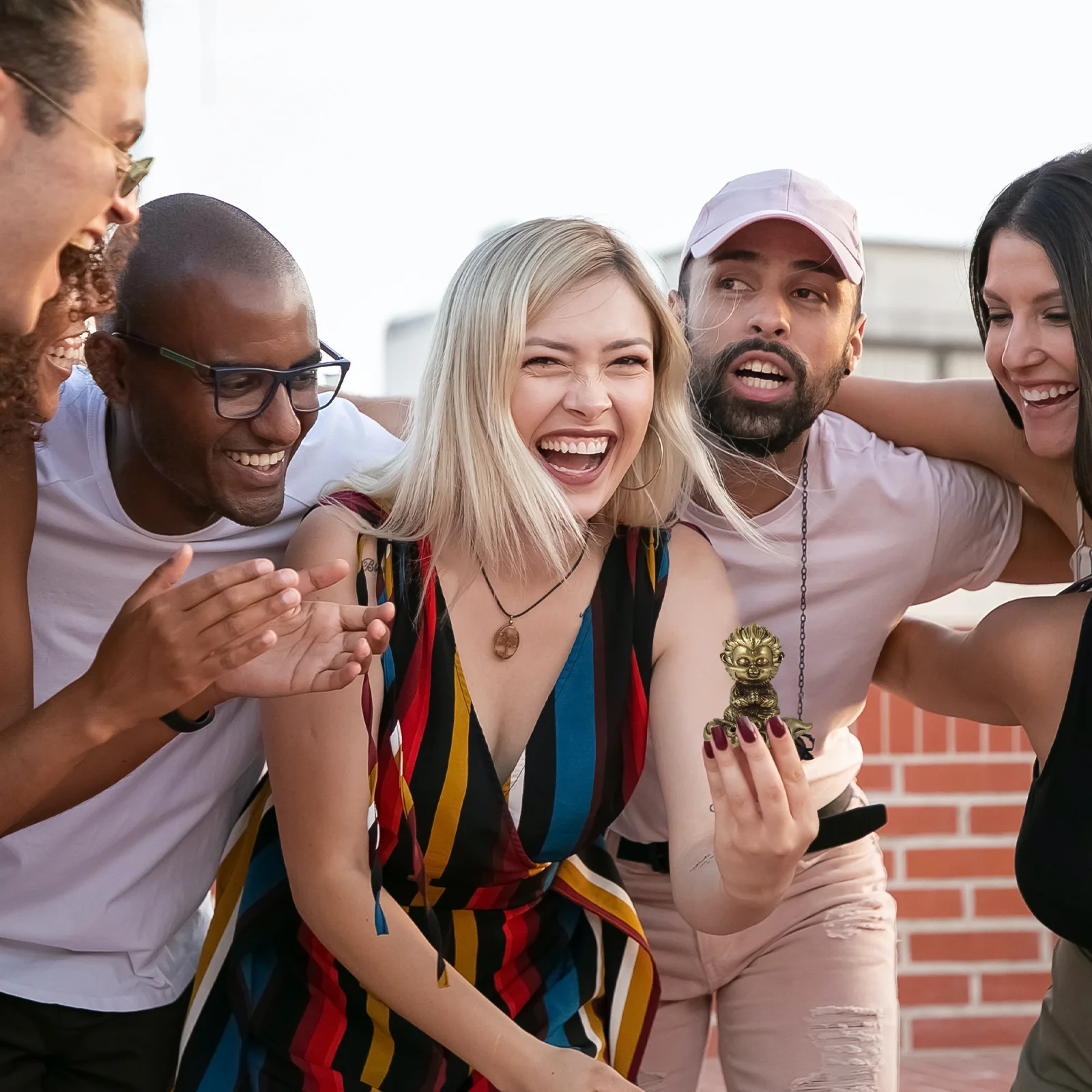 Сунь Укун украшения миниатюрная статуя Король обезьян латунь Будда медь ретро