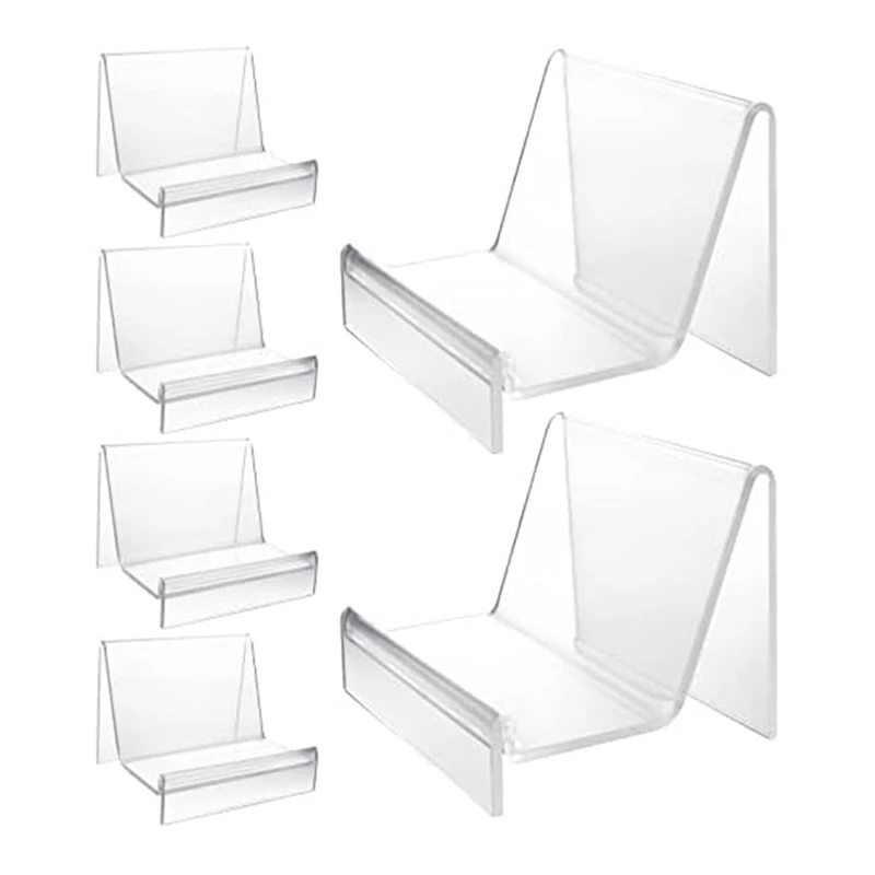 

6 PCS Purse Display Stand Acrylic Clear Acrylic Wallet Display Stand For Jewelry CD Organizer A
