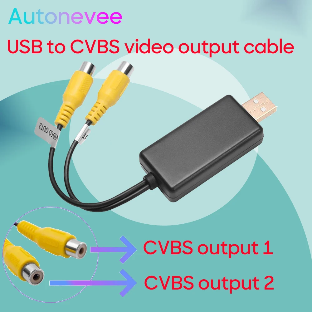 Адаптер видеовыхода USB-Cvbs или USB-HDMI к интерфейсу RCA Кабель USB-вход 2-портовый