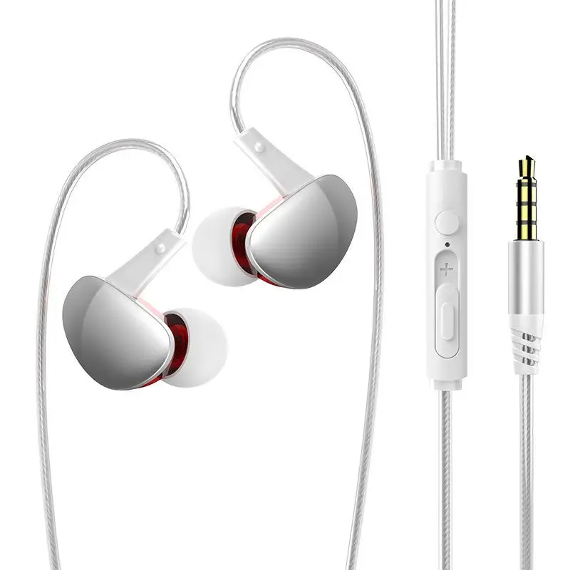 

3.5mm Transparent In-ear Earphone Subwoofer Stereo Sports Running Earbuds Wire-control Game Headphones