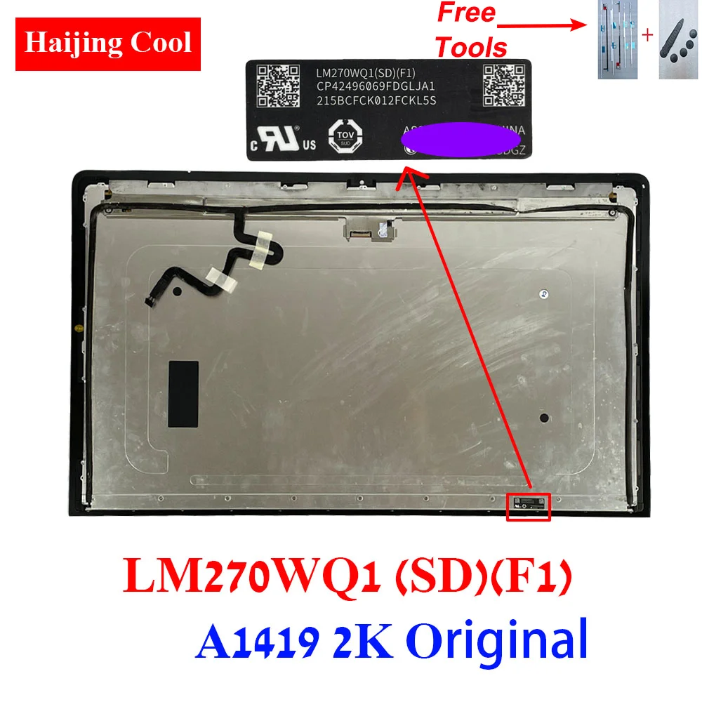 

LCD Display Screen LM270WQ1 SD F1 F2 SDF1 F2 For A1419 2K IMac 27" 2012 2013 MD095/096 ME088/089
