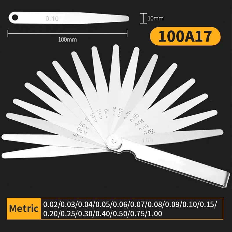 

Щуп Метрический толщиномер Набор для измерения листового манометра Лезвия Клапаны Листва клапанов Инструменты для измерения зазоров свечей зажигания