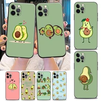 cute cartoon fruit avocado phone case for iphone 5 6 7 8 plus se 2020 2022 11 12 13 pro max mini xr x s case soft silicone cover