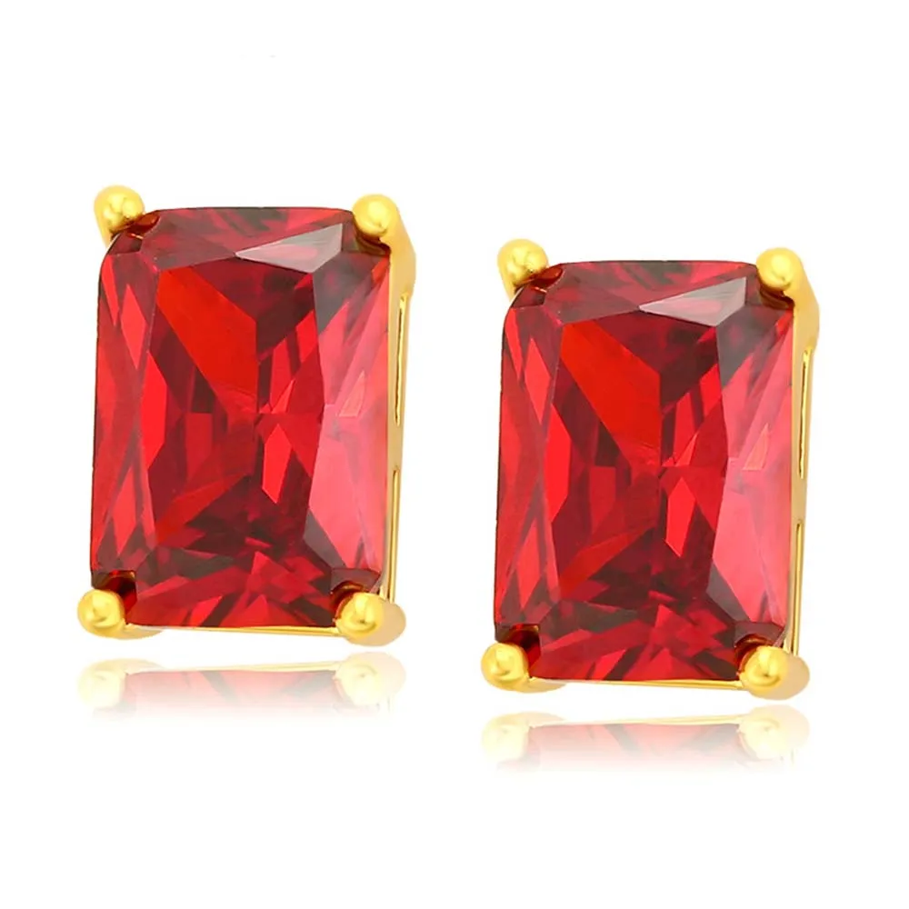 

Artificial Ruby Red Simple Square Earrings Fashion Personality Ladies Cold Wind Niche Jewelry