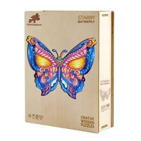 wooden animal jigsaw puzzle butterfly wood toys unique wooden puzzles for adults diy educational games kids puzzle bois gifts