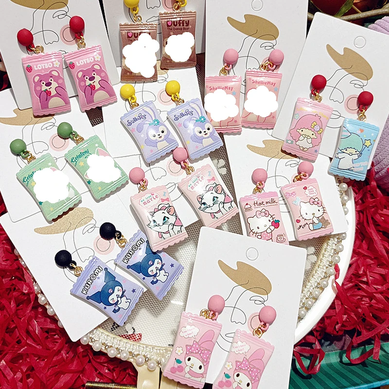 

Kawaii Sanrio Hellokitty Kuromi Mymelody почтовый Lotso Stellalou серьги-подвески 925 Серебряная игла конфеты стильные Подарочные игрушки для девочек