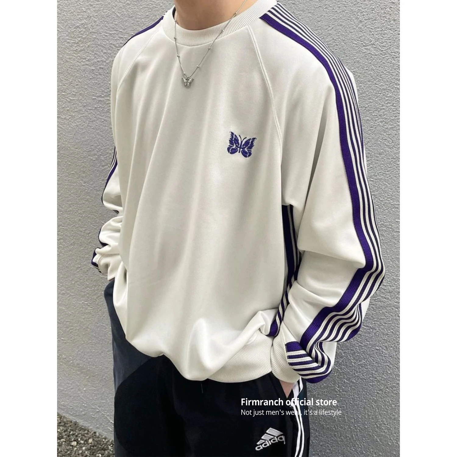 Firmranch новая японская модная свободная толстовка с вышивкой бабочки для мужчин и