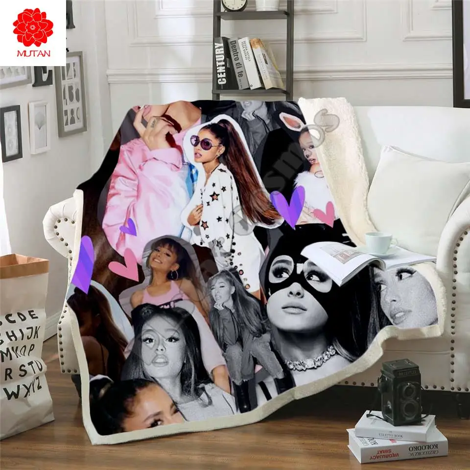 

Роскошное Флисовое одеяло Ariana, плюшевое 3d одеяло с принтом для взрослых, дивана, шерпа, флисовое покрывало, покрывало, одеяло, стиль 5