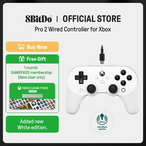 8BitDo New Pro 2 проводной геймпад для Xbox белый