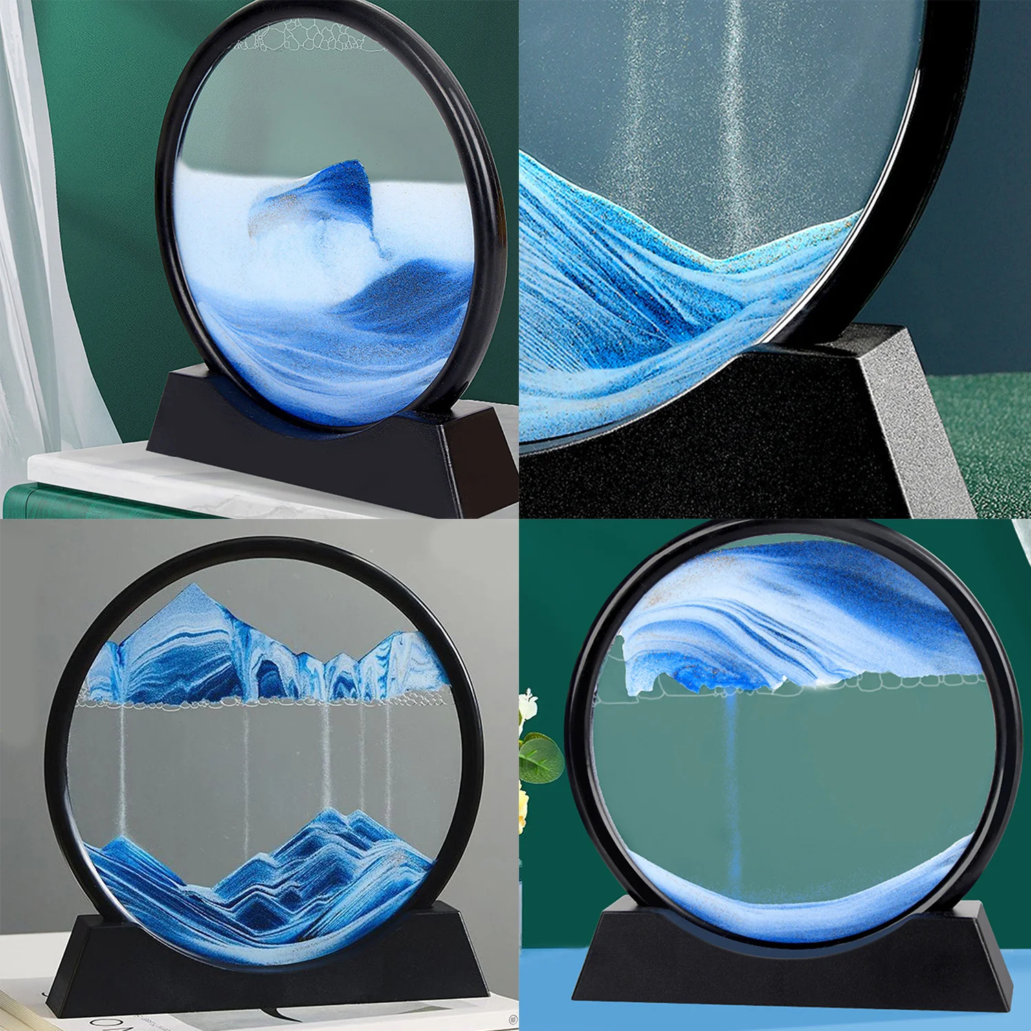 3D движущийся песок художественное изображение Круглое стекло глубокоморские