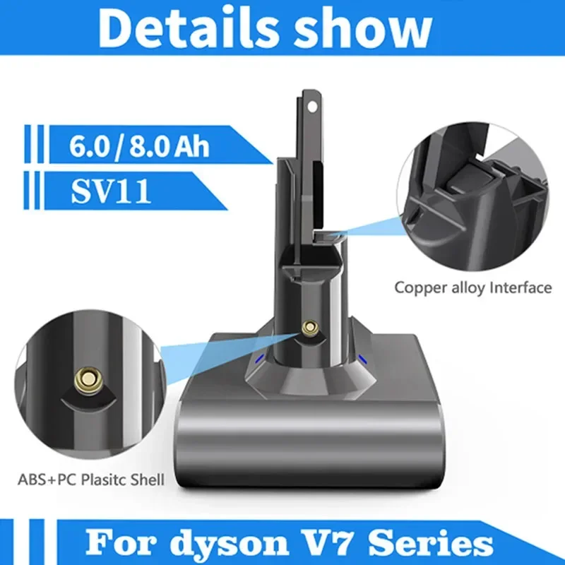 Аккумулятор для пылесоса Dyson V6 V7 V8 V10 6000 мАч перезаряжаемая батарея SV10 SV11 SV12 SV09 DC58