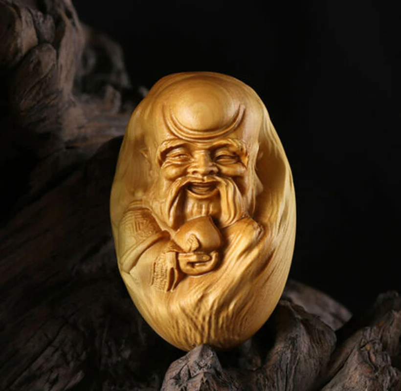 JP075ca - 7*4 5*4 5 ручная резная фигурка самшита резьба по боге долголетия