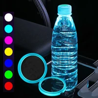 colorful luminous cup pad car interior night decoration universal drink cup bottle atmosphere light decor mat accessories