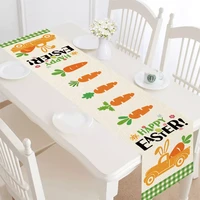 easter table runner decorations plaid car tablecloth easter party table decor bunny easter printed table runner happy eater day