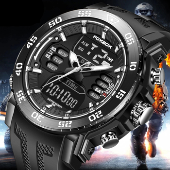 LIGE Watch Waterproof Luminous Wristwatch Alarm Watches Mens Sports Dual Display Clock Digital Watch for Men Relogio Masculino-36663