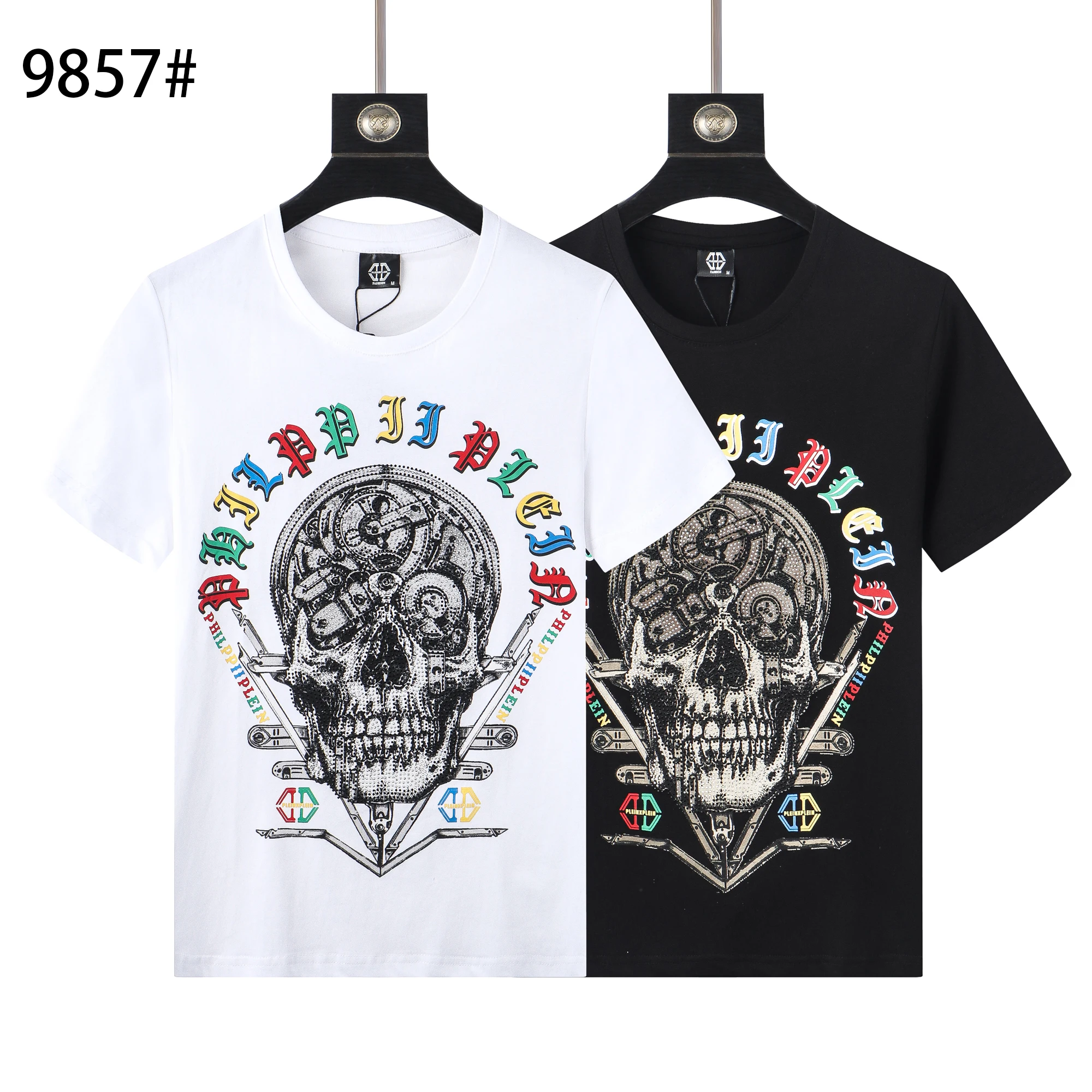

2022 Men Short sleeve tshirt 100% cotton men gifts Hot drill high qualityT Shirt Rhinestone
