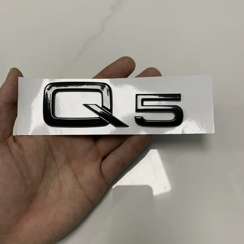 

AUDI Q5 4-кольцевой логотип ABS черный 2014-2024 Автомобильный капот передняя решетка задний багажник эмблема значок наклейка Quattro Sline Q5 аксессуар ремонт