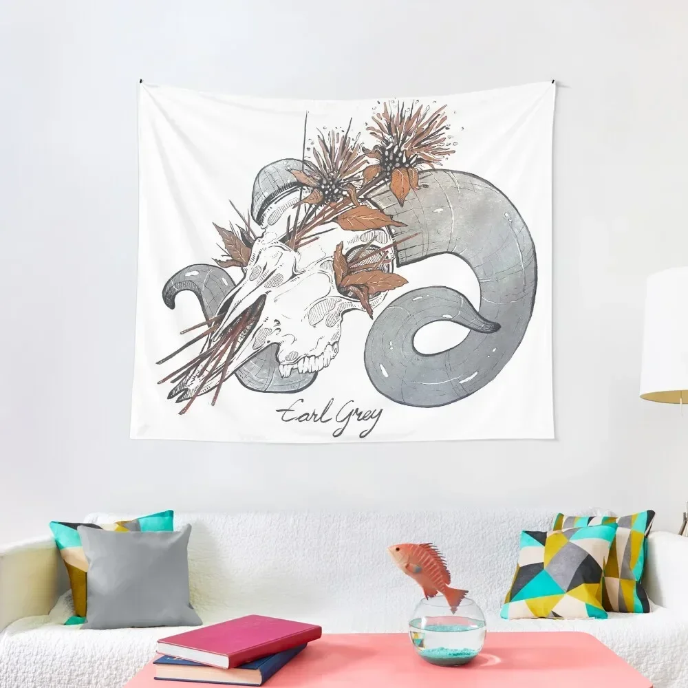 MorbidiTea - Earl Grey с ОЗУ гобелен черепом комнатный декоративный для дома