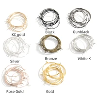 50 pcs 20 25 30 35 40mm big round earring hoops ear hook gold silver metal wire circle free shipping diy earring findings