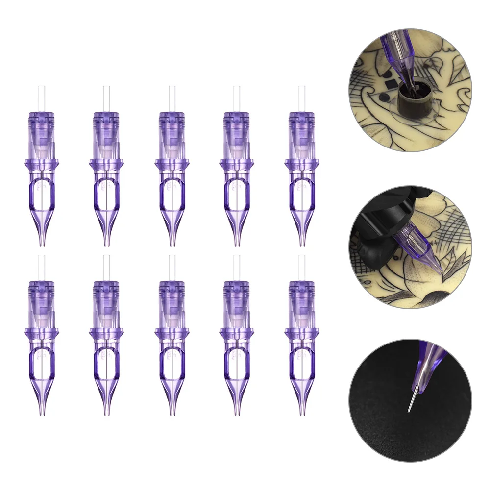 

10 Pcs Tattoos Needles Cartridges Tattooing Stainless Steel Machine Pen Shading Supplies