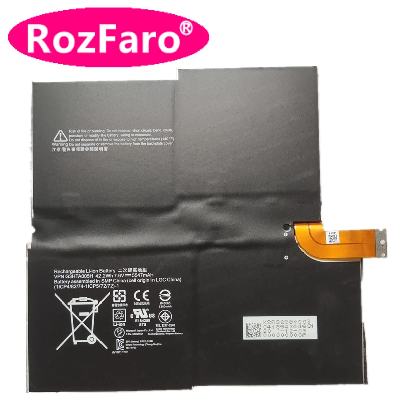 

RozFaro For Microsoft Surface Pro 3 1631 1577-9700 Table PC 7.6V 42.2Wh Laptop Battery MS011301-PLP22T02 G3HTA005H G3HTA009H