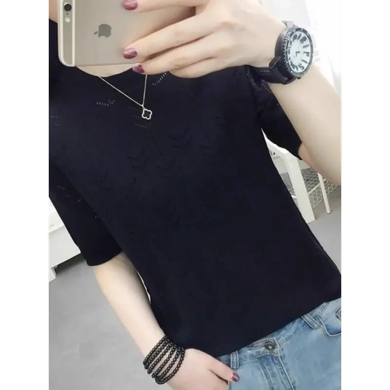 Новинка 2024 женский свитер на весну и лето базовый пуловер с круглым вырезом