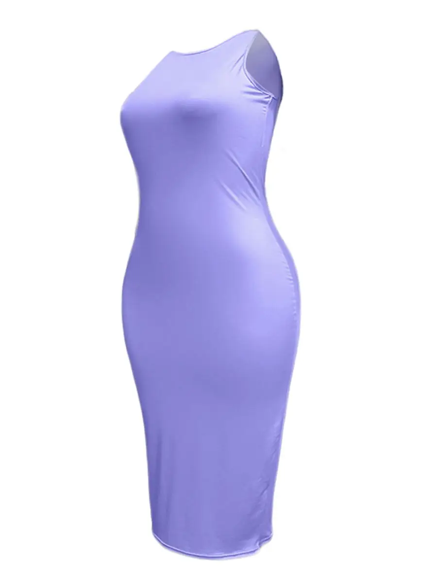 LW BASICS Plus Size dresses Round Neck Bodycon Dress sleeveless Bodycon Dress summer Party Vestidos Sexy maxi dress