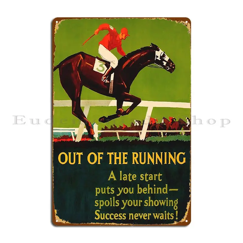 Винтажный мотивационный постер лошадиные гонки металлический плакат на стену с