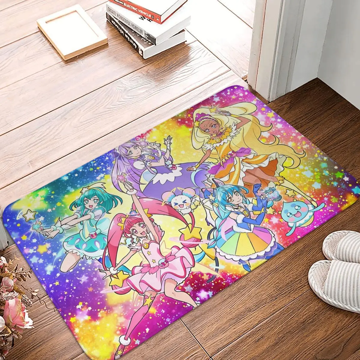 

Pretty Cure Precure Princess Anime Anti-Slip Rug Doormat Bath Mat Star Twinkle All Together Hallway Carpet Entrance Door Decor