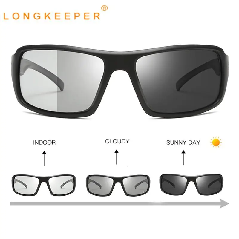 

Солнцезащитные очки для вождения UV400 Мужские, классические квадратные фотохромные солнечные очки, брендовые дизайнерские спортивные, улич...