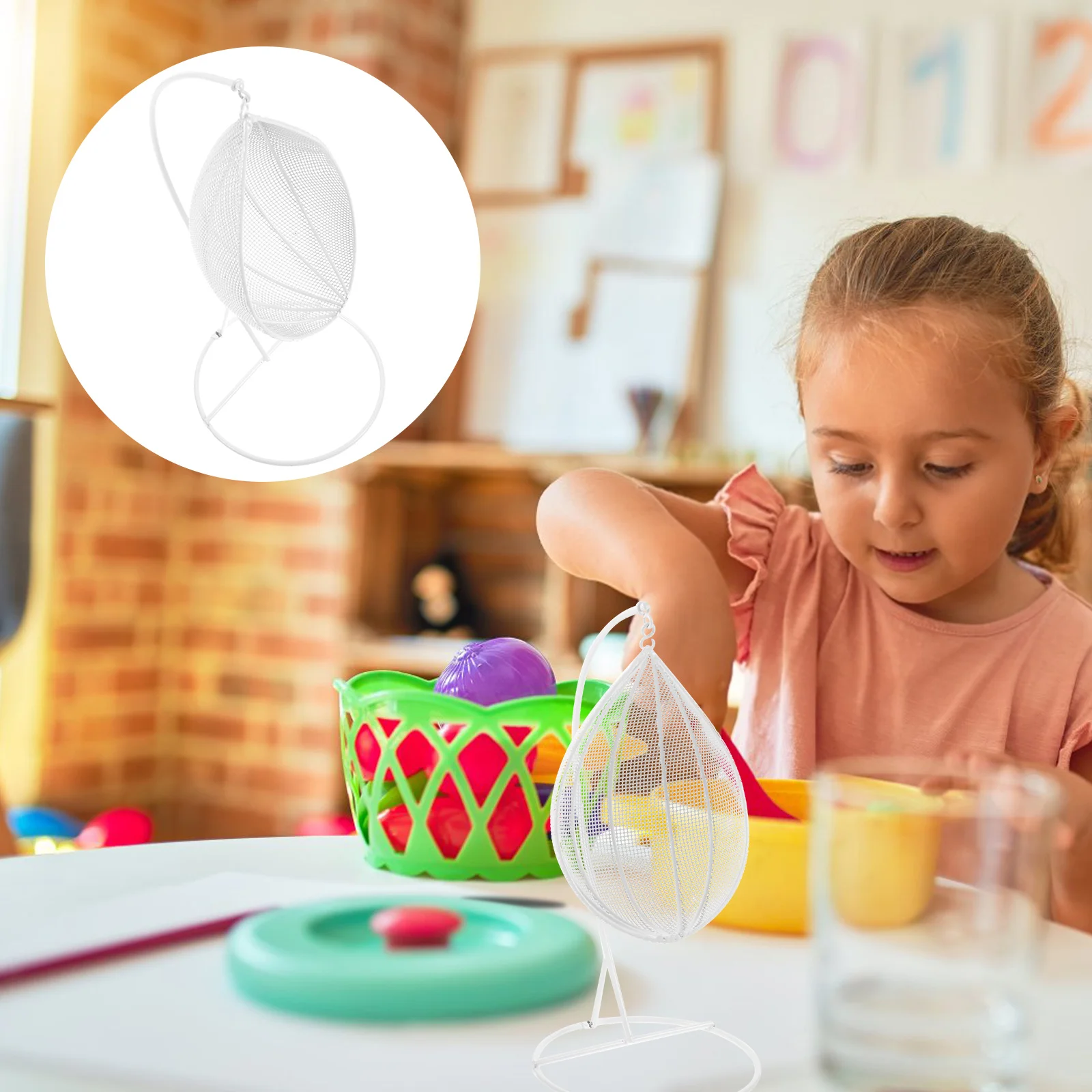 

Swing Chair Kids Dollhouse Model Toy Hammock Balcony Toys Children Mini Iron Accessory