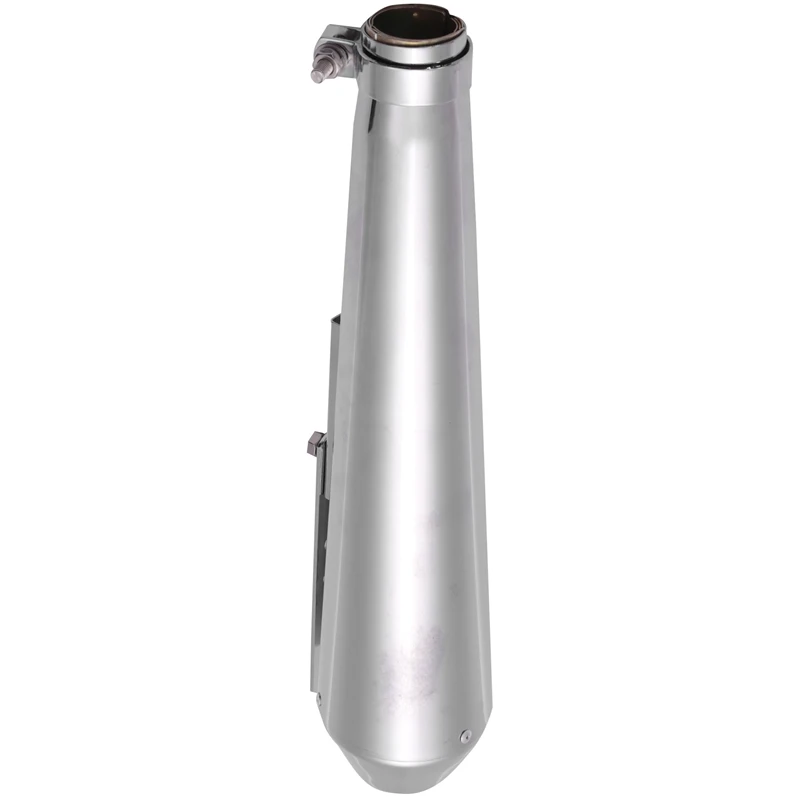 

Motorcycle Cafe Racer Exhaust Pipe With Sliding Bracket Matte Silver All