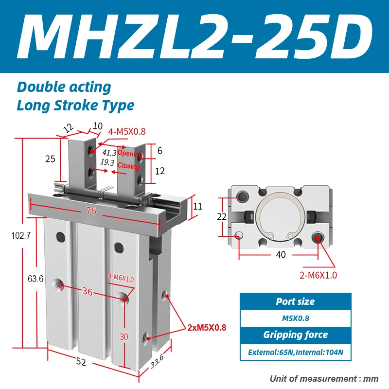 

Пневматические пальцевые цилиндры GATELN MHZ2