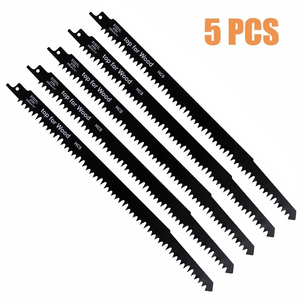 1/5PCS 12inch S1531 BI-Metal Reciprocating Saw Blades Multi Saw Blade For Electric Wood PVC Tube Pruning Cutting Power Tools Acc