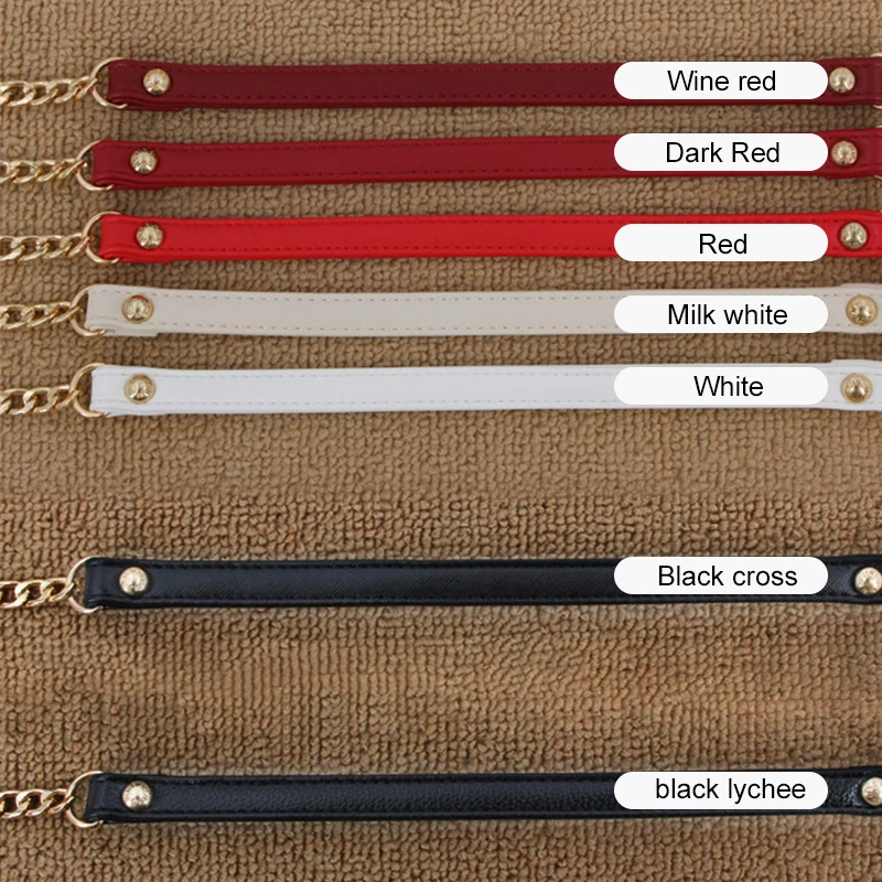 120cm Handbag Metal Chain PU Leather Bag Strap DIY Replacement Bag Chain For Purse Shoulder Bag Handles Handbag Accessories