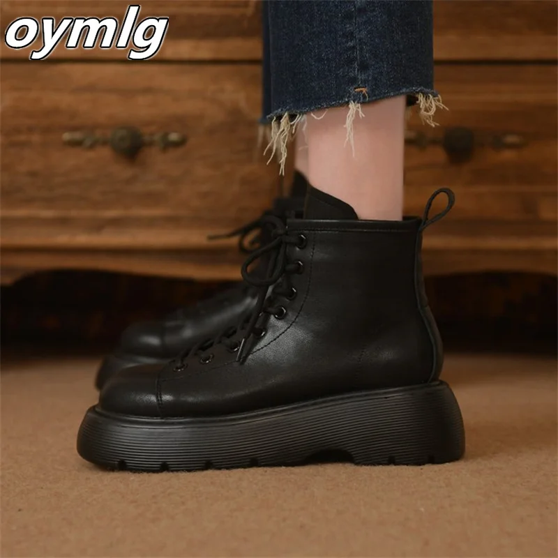 

Женские ботинки на толстой подошве Новинка Осень 2022 универсальные модные тонкие и высокие ботинки с коротким швом женские ботинки