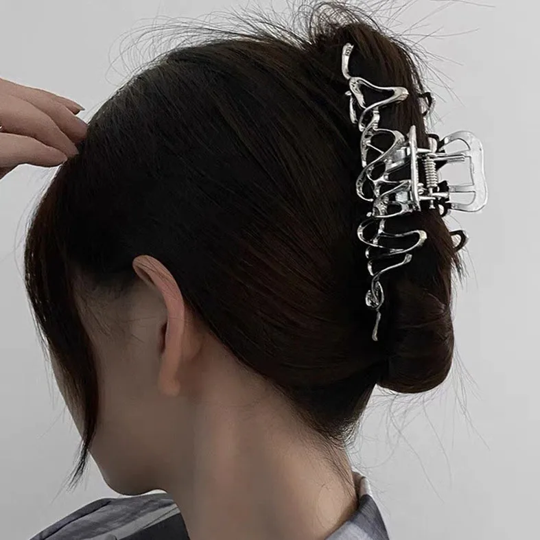 

Large Metal Hair Claw Clip Irregular Hairpins Punk Style Hair Claws Barrettes Women Vintage Jaw Clips Hair Accessories