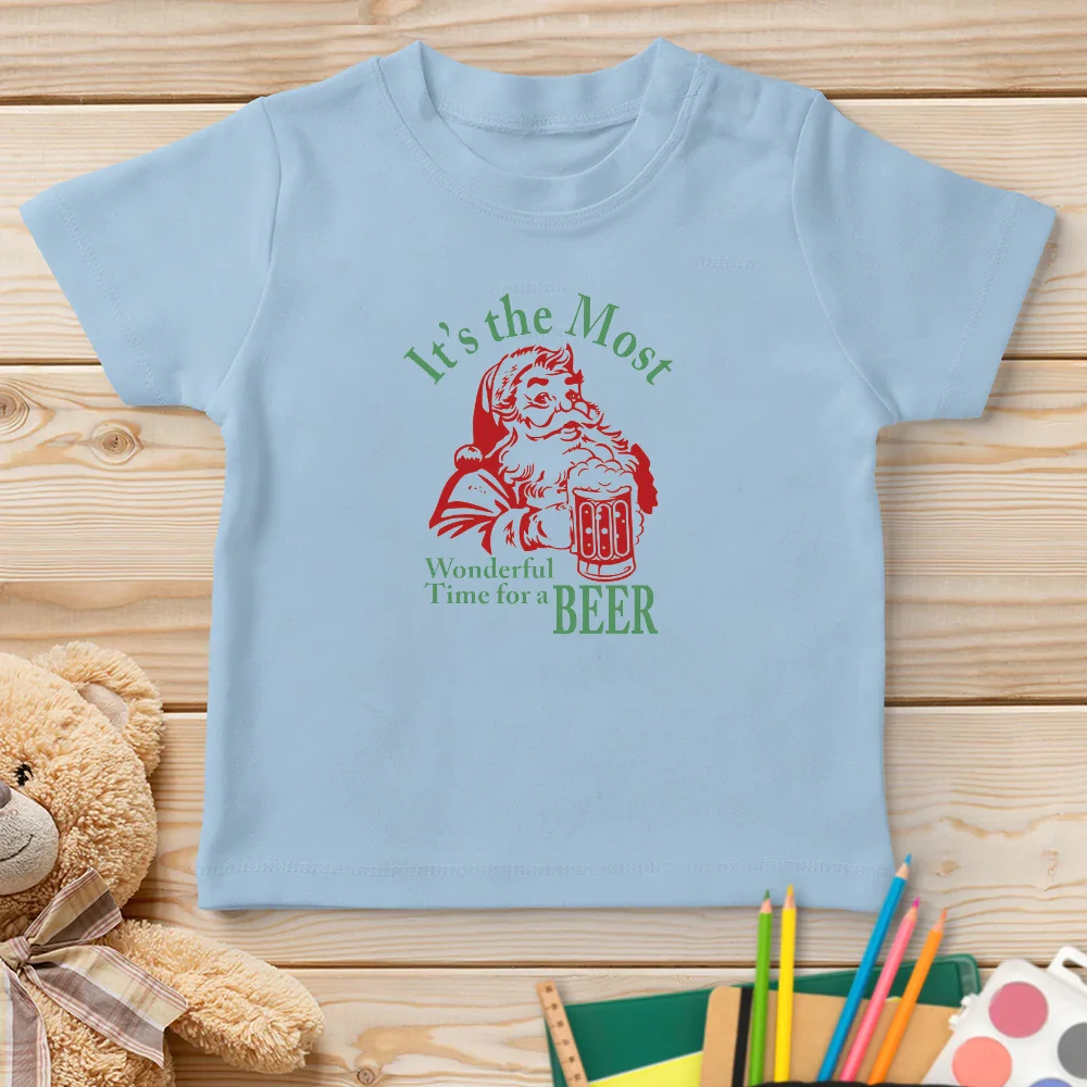 

It's the Most Wonderful Time For a Beer Custom Short Style T-Shirt Personalized Can Customize The pattern You Want