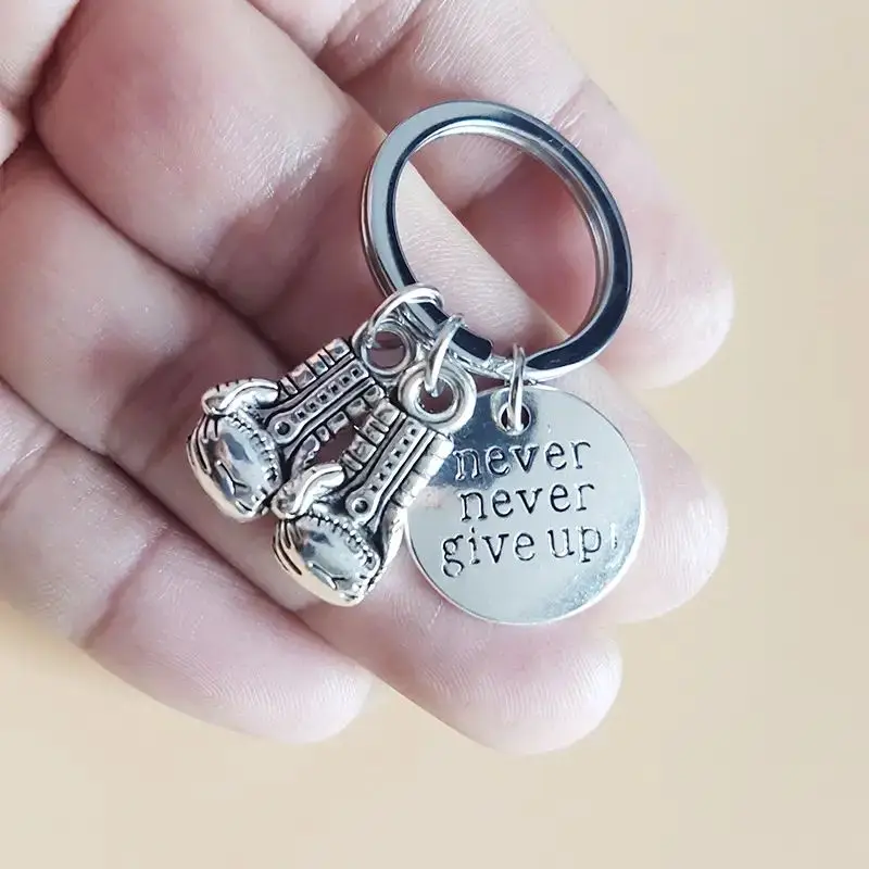 Вдохновляющий брелок 1 шт. никогда не сдавайся боксерские перчатки