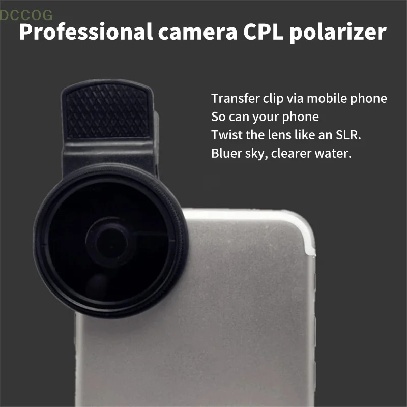 37MM/52MM CPL Filter круговая камера Black Accessories Universal With Clip Portable Professional Phone Polarizer Wide Angle Lens