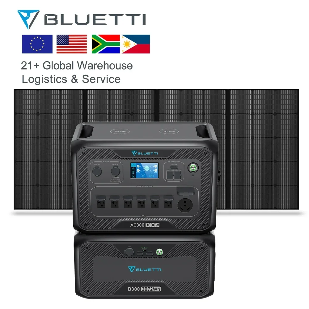 Bluetti AC300 и B300 портативный солнечный генератор