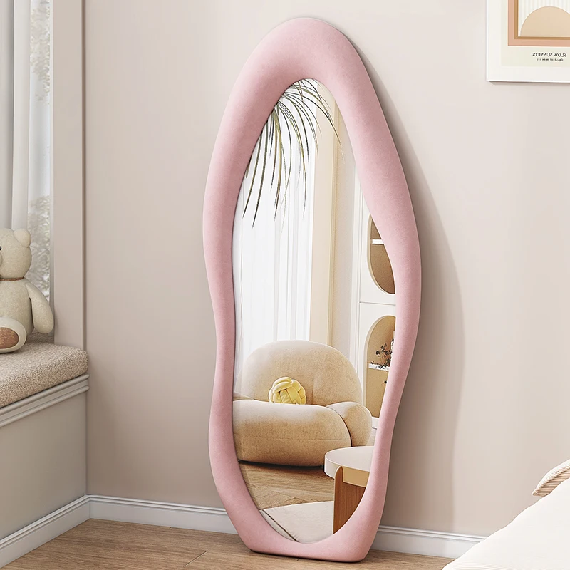 

Cute Standing Dressing Decorative Mirrors Floor Large Minimalist Pink Cloud Mirrors Wavy Entrance Specchio Da Terra Home Decor