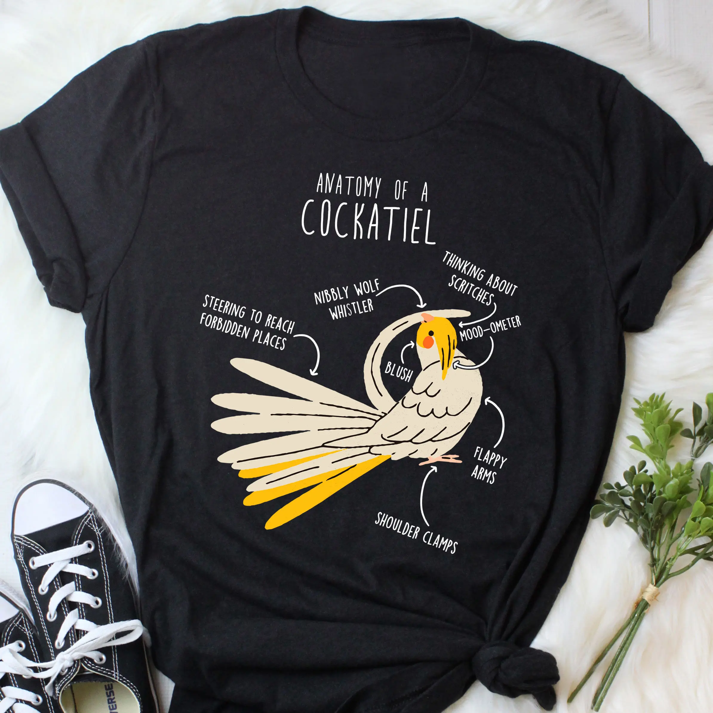 Футболка Lutino Cockatiel забавная футболка с попугаем милая птица топ для домашних