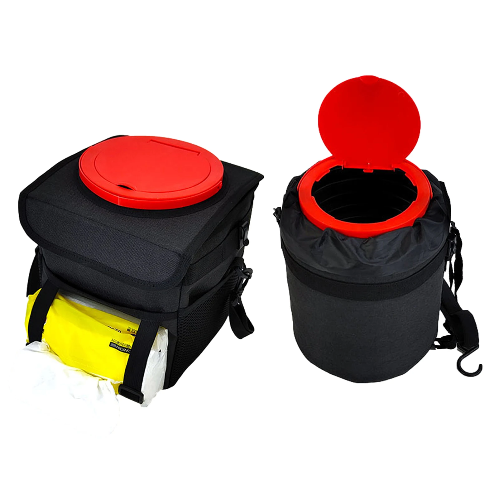 

Автомобильная мусорная корзина с крышкой, мусорная корзина с крышкой и карманами для хранения, мусорная корзина для автомобилей с карманам...