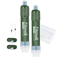 2 in 1 case outdoor emergency portable personal water filtration filter straw purifier survival gear filterwell