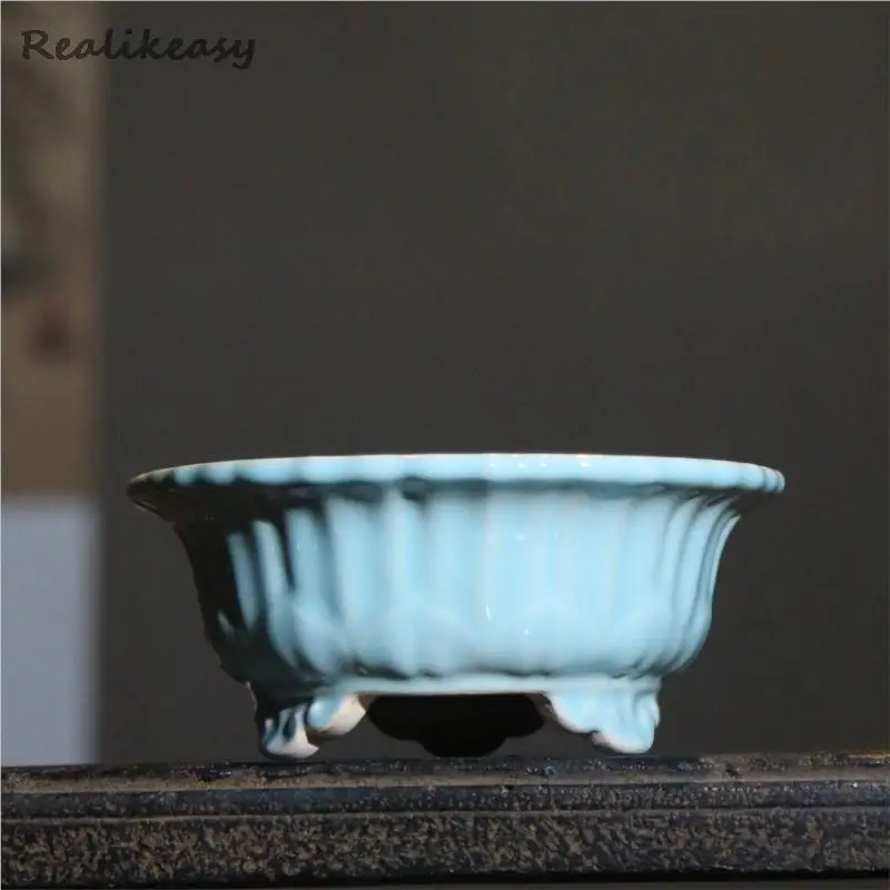 Цветочный горшок в китайском стиле с фиолетовым песком Домашний Настольный