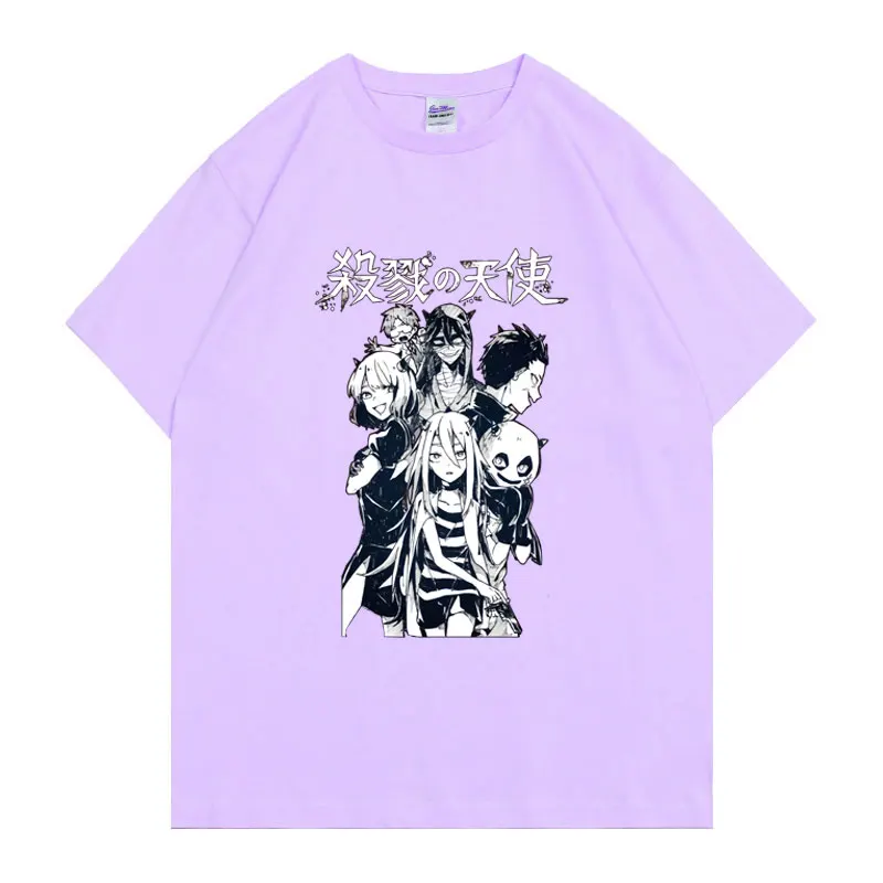 Винтажная хлопковая Футболка с принтом манги и ангелов смерти свободная
